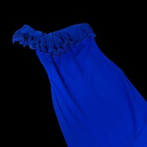 Lauren Ralph Lauren Womens One Shoulder Royal Blue Dress Size 4 Lined Sleeveless